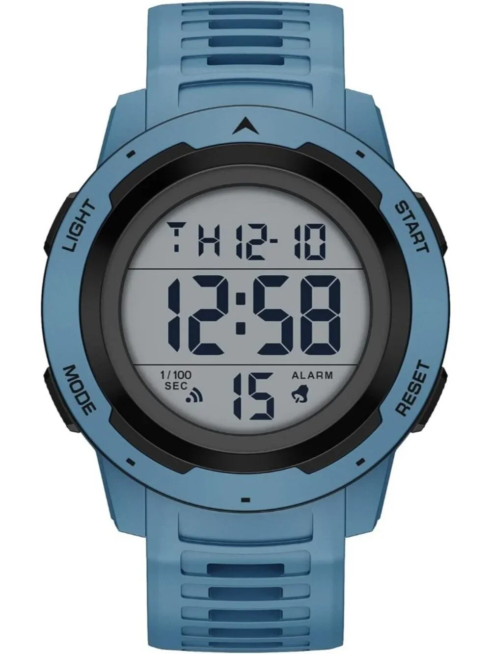 Men's All Blue Analog Quartz Rubber Strap Military Waterproof LED Digital Watch